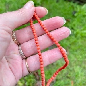 Antique Victorian Genuine Coral Bead Necklace